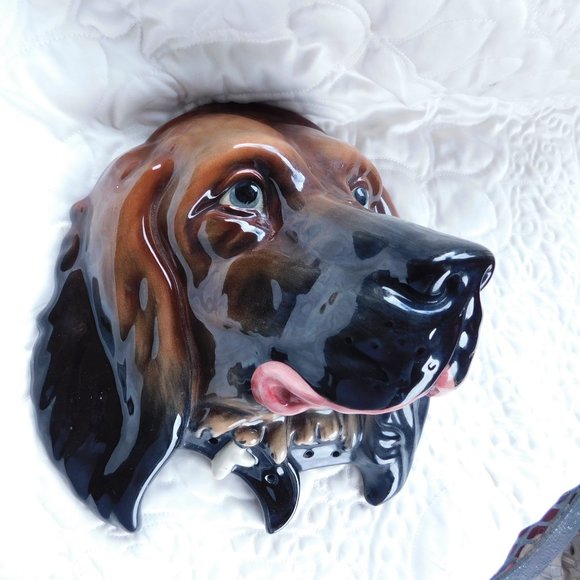 BIG Antique Vintage BESWICK Figural Dog Double String Holder Nose Dispenser RARE - Picture 5 of 7